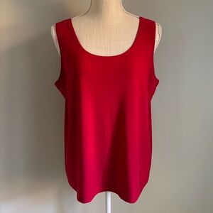 Scoop Neck Sleeveless Tank Red